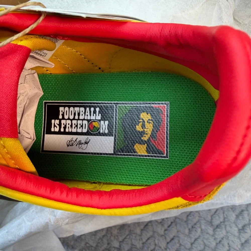 NWT Adidas Barreda Decode J FO Size 6 Bob Marley Jamaica Football Yellow HQ9468